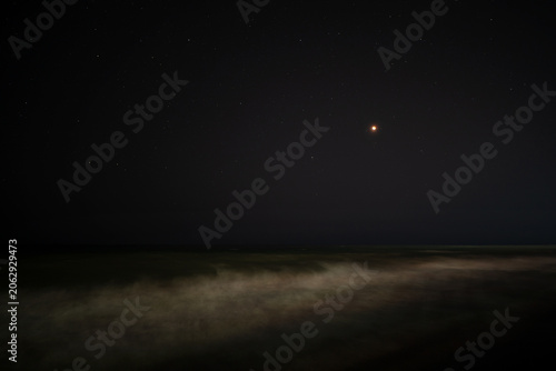 Vama Veche - Romania beach, at night, during a lunar eclipse
