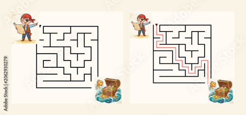 Children's maze worksheet: a simple path puzzle.
