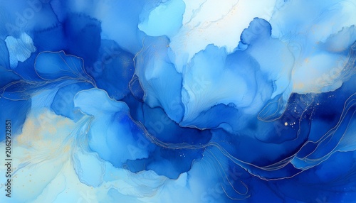 blue watercolor background texture fluid painted ink stains and blotches