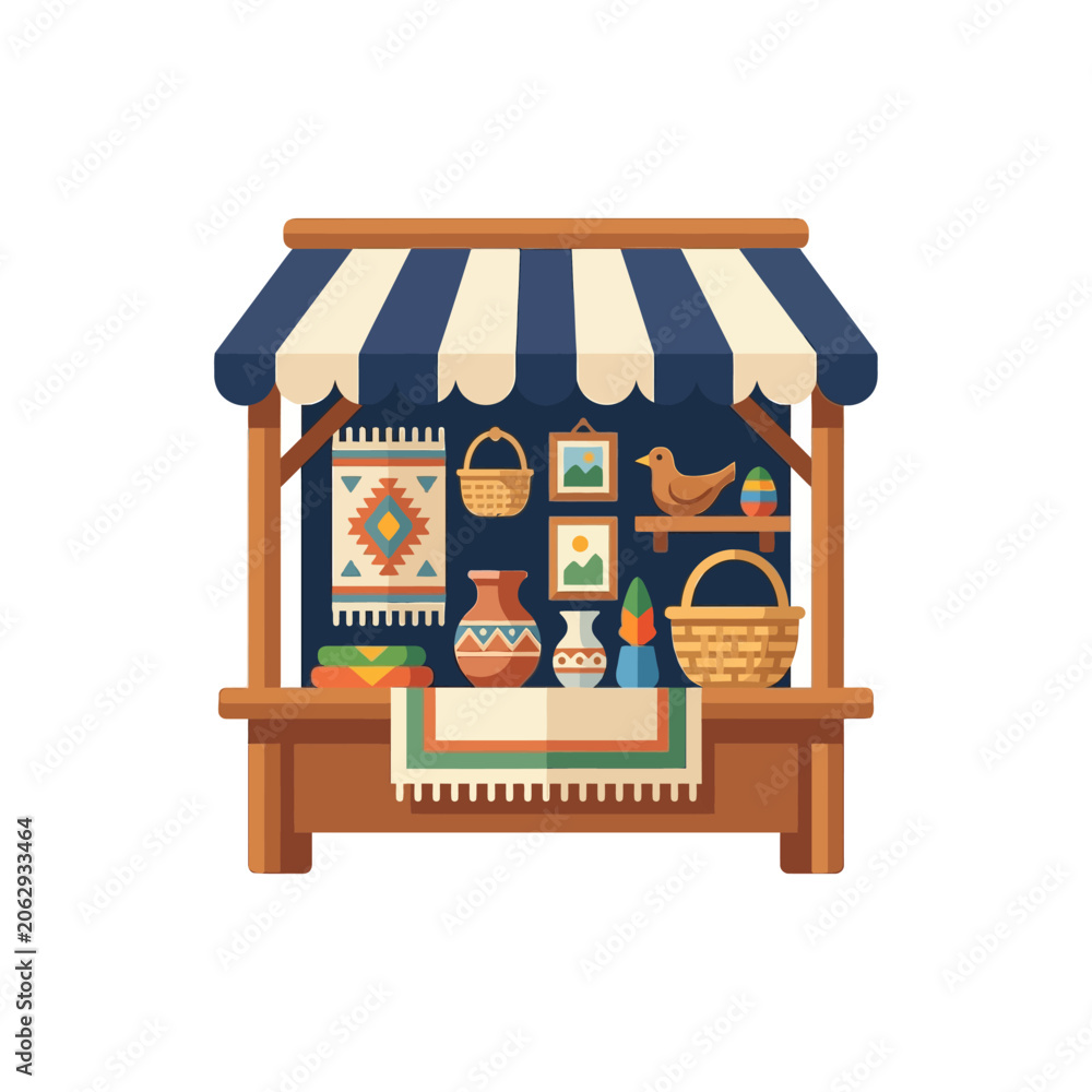 Obraz premium Colorful Market Stall with Various Items.
