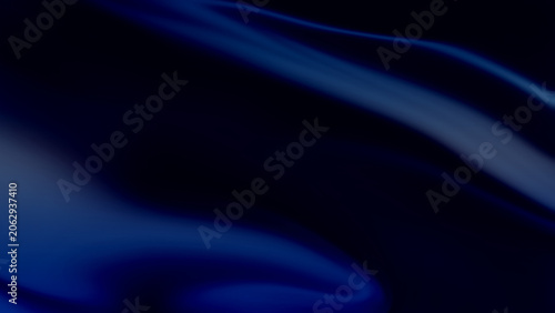 An abstract background featuring smooth, flowing waves and curves in varying shades of dark blue and indigo. The image evokes a sense of fluid motion and elegant texture, with subtle light reflections