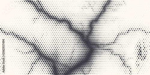 Hexagon Shapes Vector Abstract Geometric Technology Retrowave Sci-Fi Texture Isolated on Light Background. Halftone Hex Retro Simple Pattern. Eps10