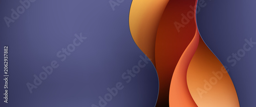 Modern Trendy Background with 3D Wavy Layered Shape