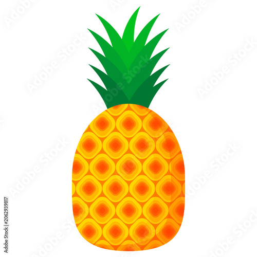 Fresh pineapple fruit illustration, summer pineapple fruit theme. Summer design for holiday promotion and printed on clothing.
