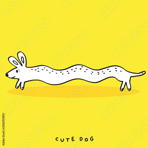 cute doodle dog cartoon vector, cute animal,Cute Dachshund cartoon ,Cute dog