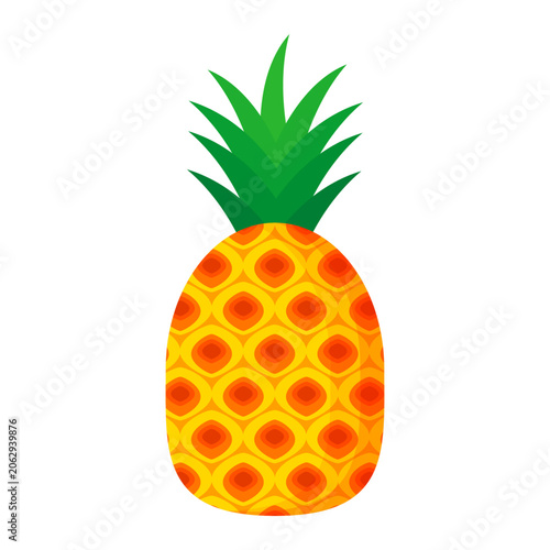 Fresh pineapple fruit illustration, summer pineapple fruit theme. Summer design for holiday promotion and printed on clothing.