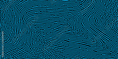 Turing reaction diffusion monochrome seamless pattern with chaotic motion. Overlay template abstract turing organic wallpaper. Natural maze labyrinth, reaction diffusion seamless vector pattern.