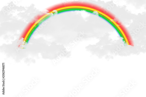 Rainbow Cloud Arch Overlay PNG Isolated on Transparent Background
