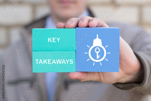 Concept of key takeaways. Text 