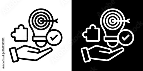 Talent Development  Icon Set White Line Style Collection