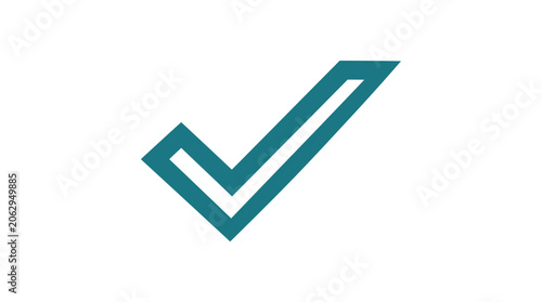 Foto Abstract check mark symbol in teal color.