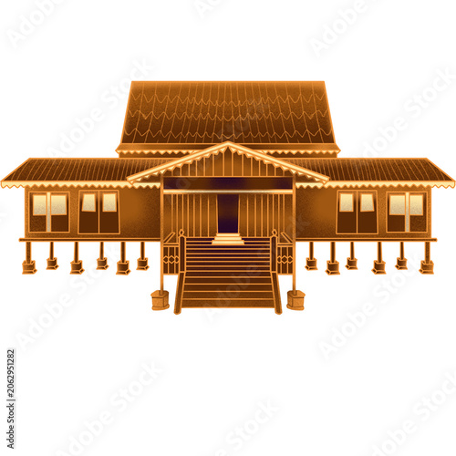 illustration of traditional Malaysian house