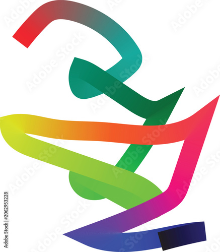 Ribbon dynamic curves swirl in a vibrant spectrum of colors across a stark white background to create a sense of motion and energy that is perfect for modern digital design and artistic projects.