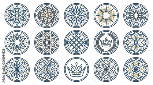 Fotografía Collection of ornate circular design elements.