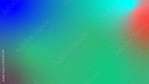 Photos Gradient background presents a harmonious mixture of blue, cyan, green, and red tones enhanced by a grainy texture that delivers a sophisticated visual appeal for diverse screen based applications