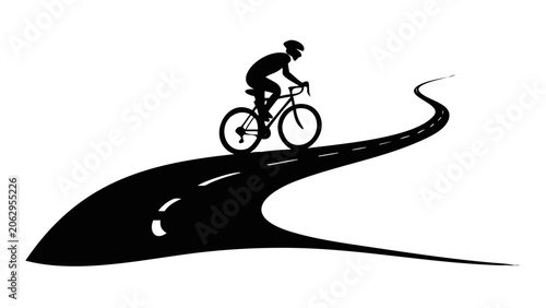 Cyclist riding bicycle on road