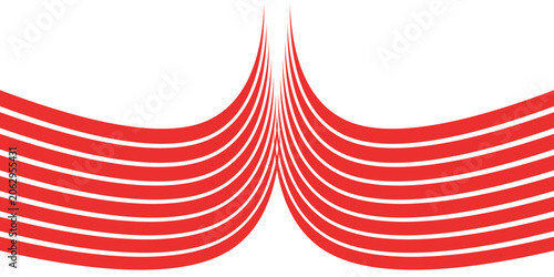 Christmas candy swirl background. Christmas candycane radial pattern with red stripes. Xmas swirl lollipop vortex texture.