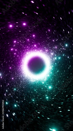 Dark glowing purple and blue swirling sci-fi vortex loop motion background 4k vj loop backdrop