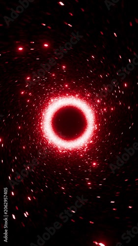 Dark glowing red and black swirling sci-fi vortex loop motion background 4k vj loop backdrop