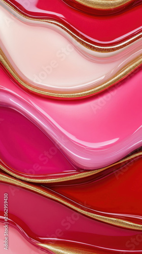 Colorful layers of liquid paint flow