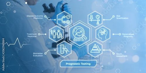 Tableau sur toile Modern medical prognostic testing infographic showing disease outcome prediction