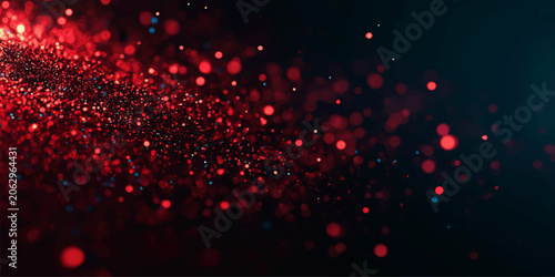 Canvas-taulu Red and black abstract glowing background with hearts stars festive celebration