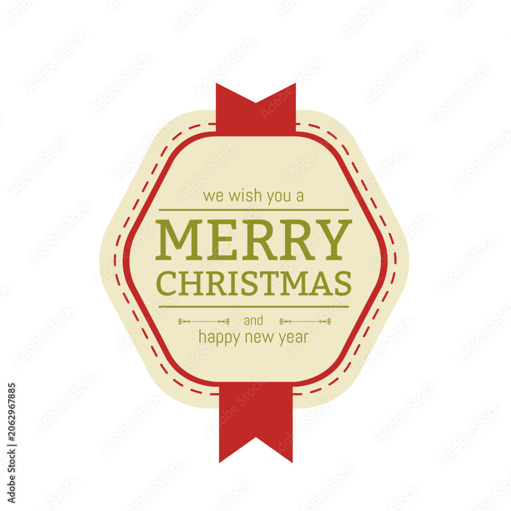 Fototapeta premium Christmas badge ribbon
