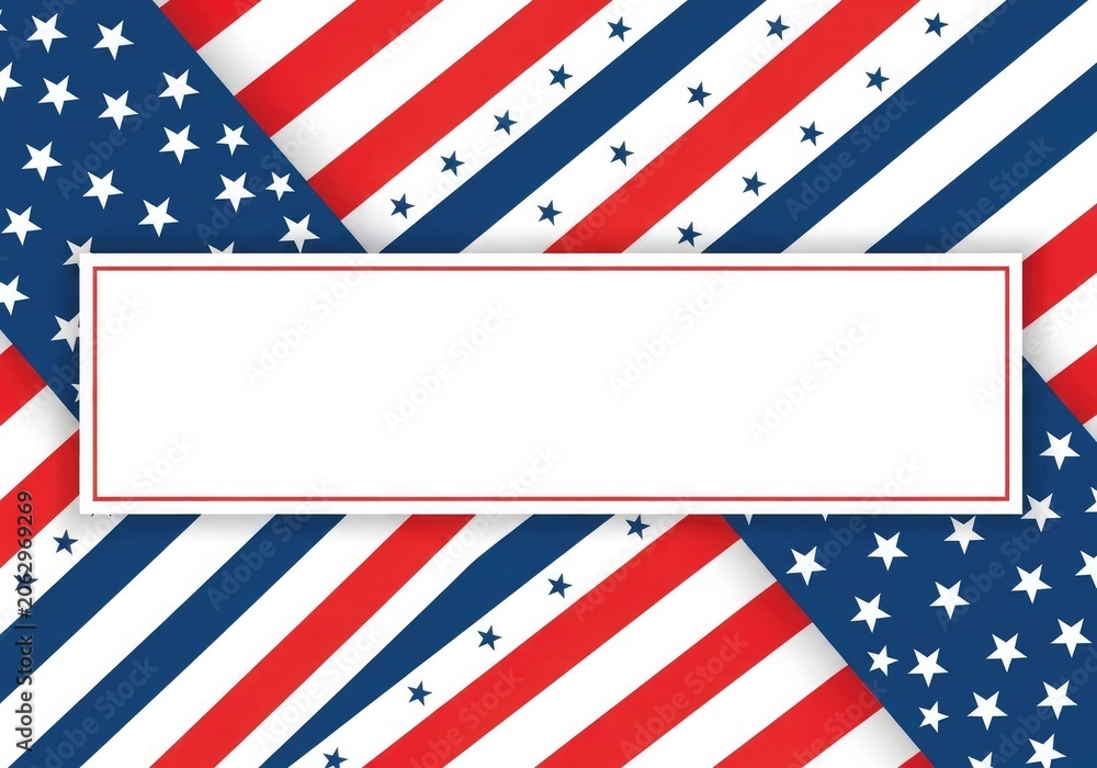 Obraz premium Patriotic american flag background with blank text box