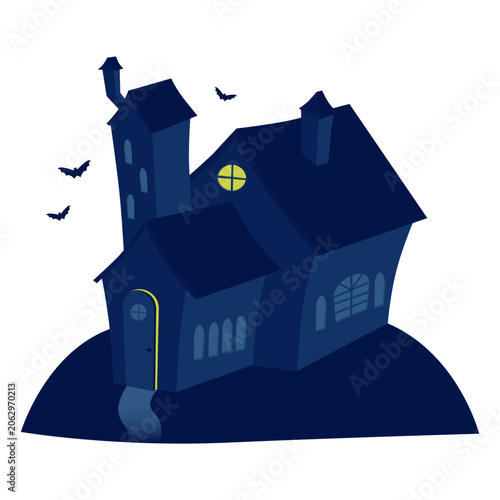 Bild auf Leinwand Spooky house illustration