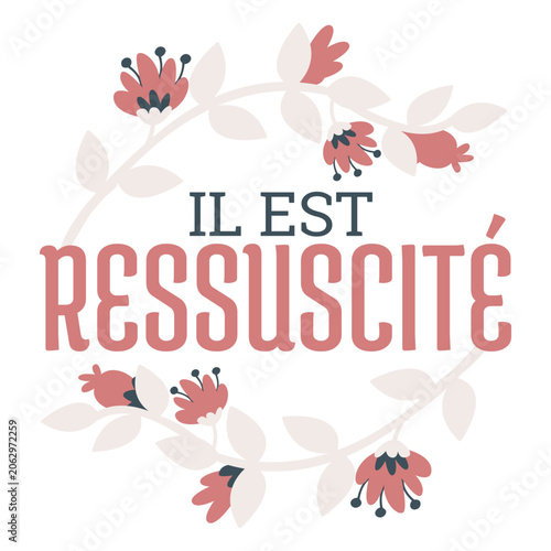 Obraz na płótnie Il est ressuscite lettering