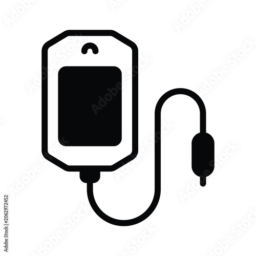 Modern  glyph  icon of intravenous drip for hospital treatment concepts.
