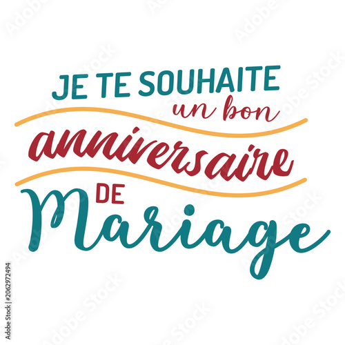 Quadro su tela Souhaite un bon anniversaire lettering