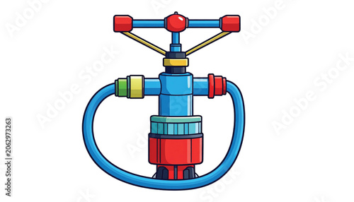 Colorful Water Sprinkler System Component.