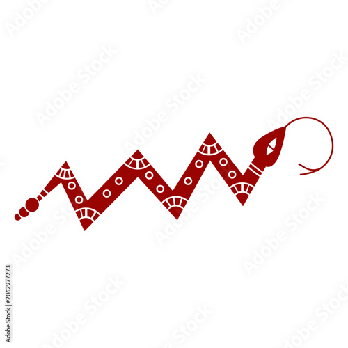 Canvas Print Snake twisting forked tongue long pattern detailed silhouette