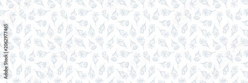 Cute ditsy floral print, vector elegant flower pattern banner, hand drawn seamless repeat overlay, transparent