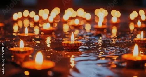 Floating Candles in Water Serene Ambiance.