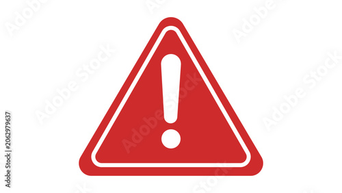 Red warning triangle sign with exclamation mark icon.