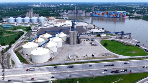 Toledo Ohio Glass City River Wall Largest mural in North America celebrating native Americans Early Agriculturalists by Maumee River