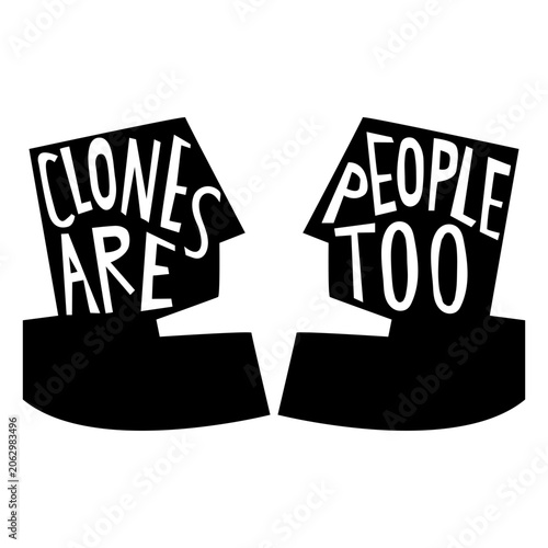 Canvas-taulu Clones joke funny badge