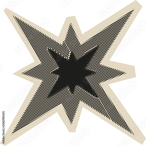 Retro Halftone Star Sticker