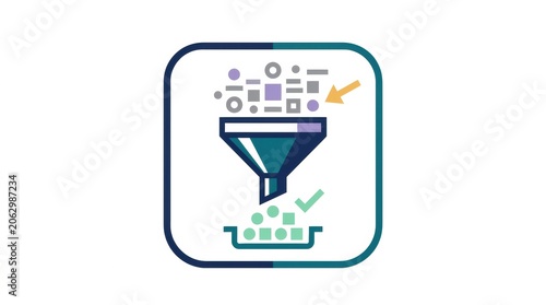 A funnel filtering data with icons for compliance and privacy. It highlights the importance of data minimization principles in practice.