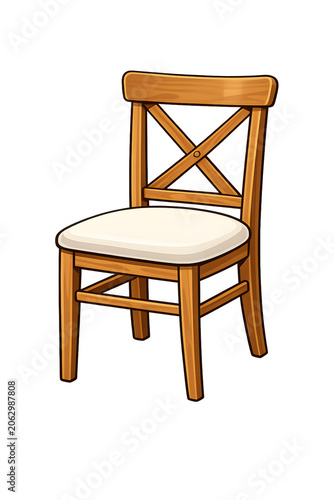 wooden chair isolated on white