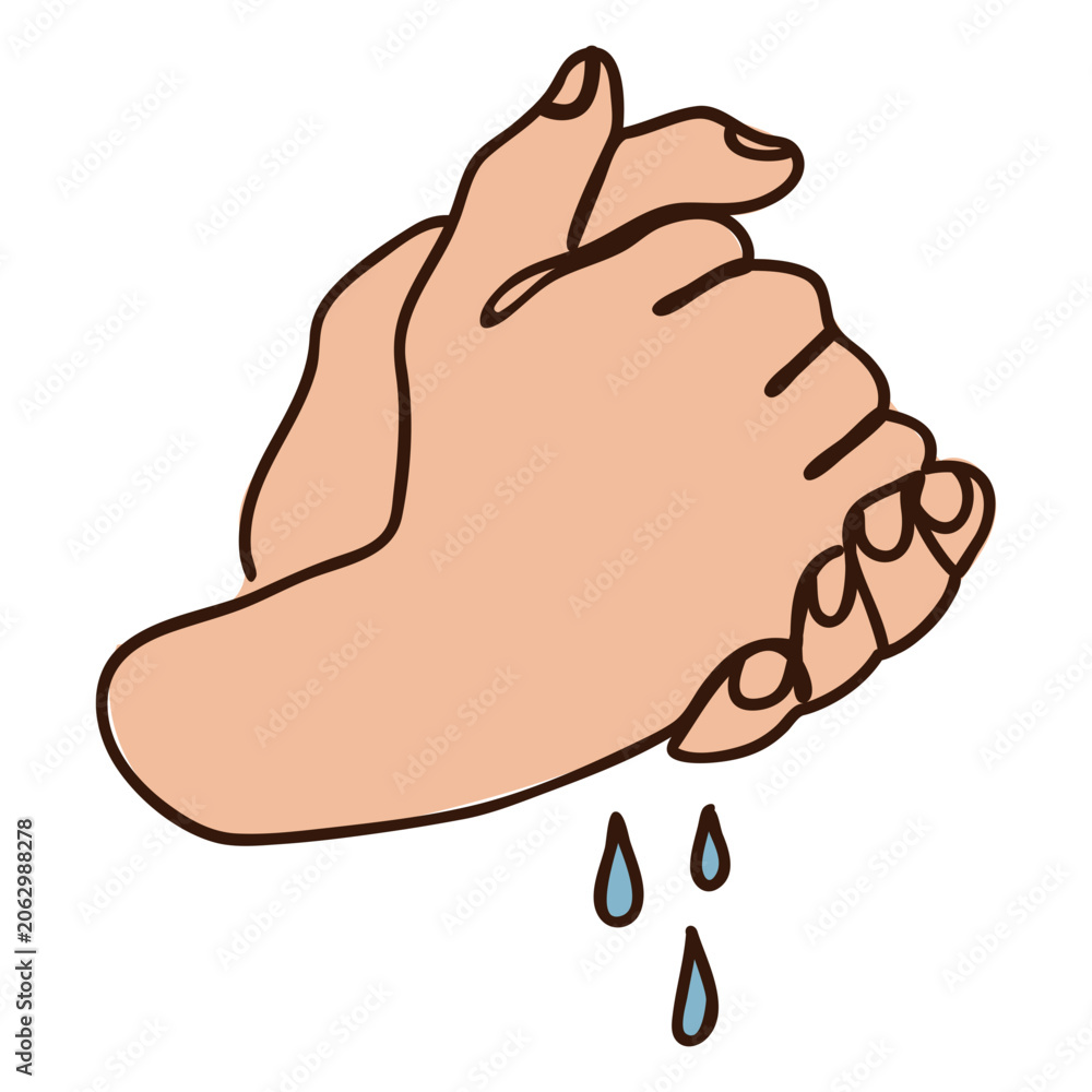 Obraz premium Health care washing hands continuous line icon