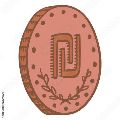 Cuadro en lienzo Business finances shekel coin color stroke icon