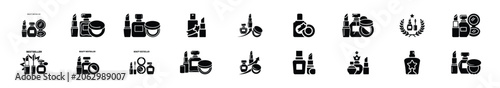 Minimalist silhouette drawings of  bestseller silhouette simple vector icon set. Beauty icons solid silhouette styles for graphic design illustration.