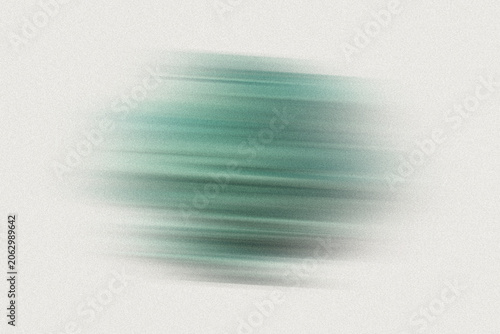 Quadro su tela Green and white abstract shape with motion blur and grainy texture, isolated on light background
