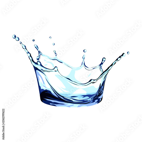  Realistic Water Splash Centered Composition Vector Illustration
