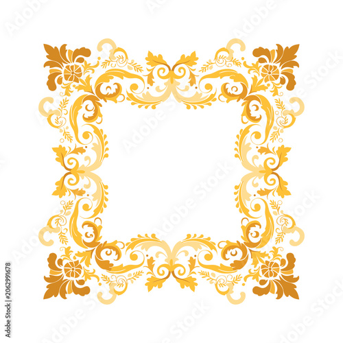 Vintage Ornate Frame Centered Composition Vector Illustration