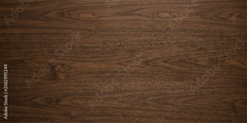 Natural walnut and dark wood plank background with realistic timber grain and a rustic wooden surface texture for tabletop product mockups and restaurant menu design