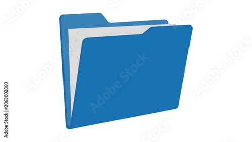 Blue folder icon with two white sheets inside.